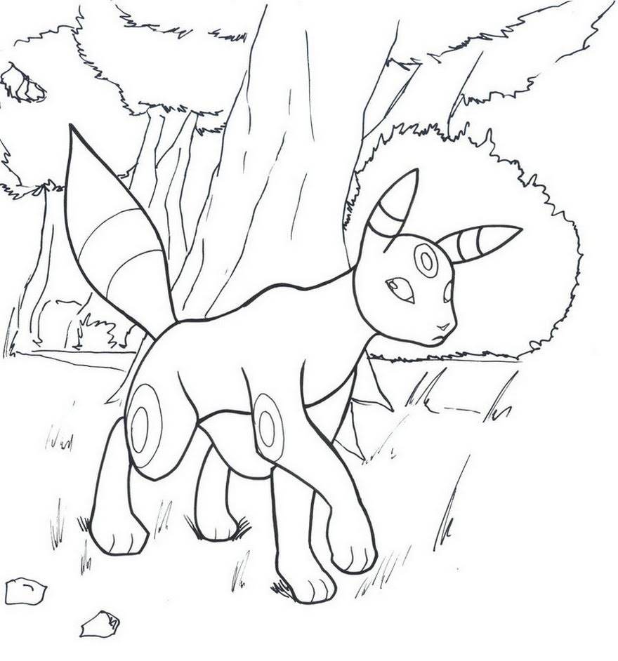 Umbreon Pokemon Coloring Pages Printable - Free Pokemon Coloring Pages