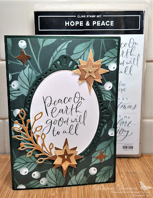 #rhapsodyincraft,#heartofchristmas,#heartofchristmas2022, Rhapsody in craft, Christmas Card,, Fitting Florets DSP, Fitting Florets Dies, Hope & Peace, Starlit Punch, Festive Pearls, Brushed Metallic Card, Art With Heart, #loveitchopit, Stampin' Up!