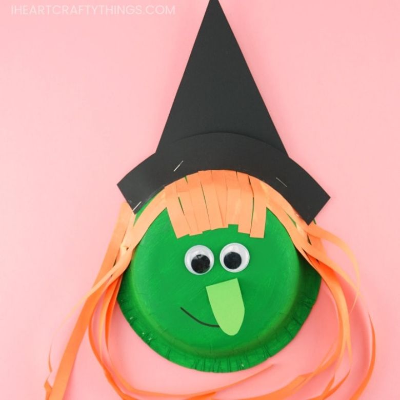 paper plate witch craft for kids