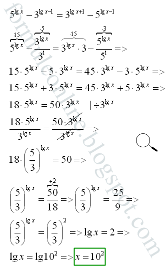 ecuatii exponentiale logaritmice exercitiu rezolvat 14