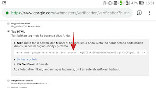 Cara Verifikasi Blog di Webmaster tool Dengan HTML TAG