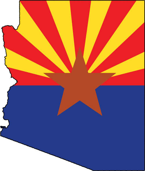 arizona map flag