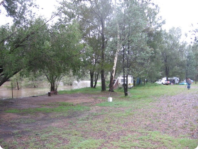 Gwydir River Campground - the flood develops - Taken by Mal & Kerry