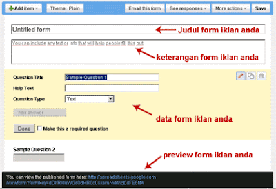 Cara Membuat Advertising Form Dengan Google Docs