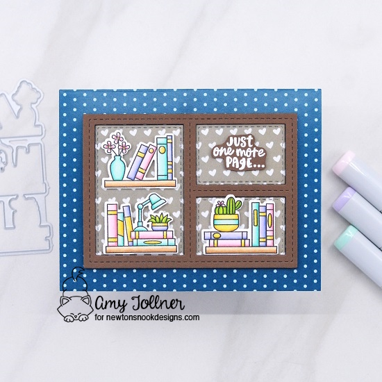 Never Enough Books Stamp and Die Set, Coffee House Stories Paper Pad, Frames and Tags Die Set by Newton's Nook Designs #newtonsnookdesigns #newtonsnook #nnd #handmade