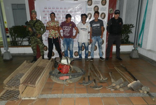 Cuatro personas detenidas por extraer oro de forma ilegal en Yaguará
