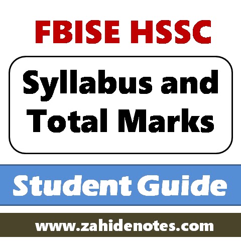 FBISE HSSC 1 total marks and syllabus 2024 - Zahid Notes