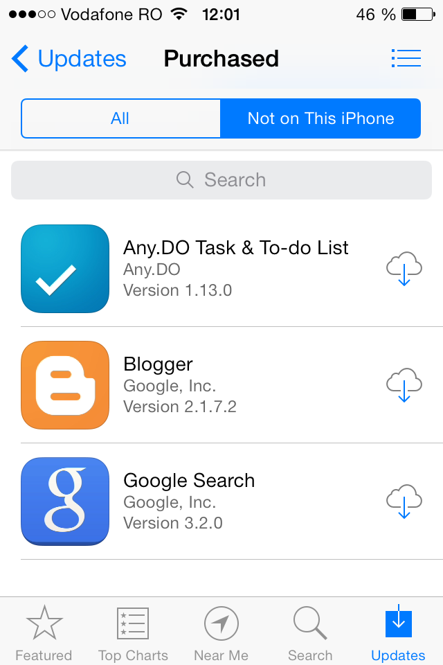 iPhone App Store Purchased apps after hiding
