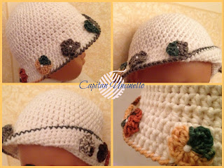 Cappello bambina in lana merino con fiorellini