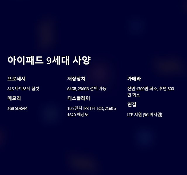 아이패드 9세대 사양