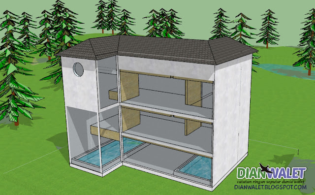 Desain Gedung Walet RBW 4X7 3 Lantai dan 2 Rumah Monyet 