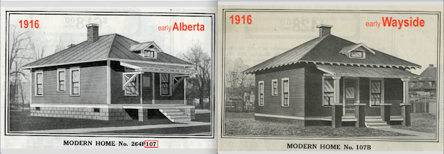 side by side comparison of 1916 catalog image of Sears No 107 and Sears No 107B