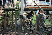 Kasdim Tinjau Lokasi Rencana Karya Bakti Pembuatan Jembatan Titian di Kelurahan Danau Tundai 