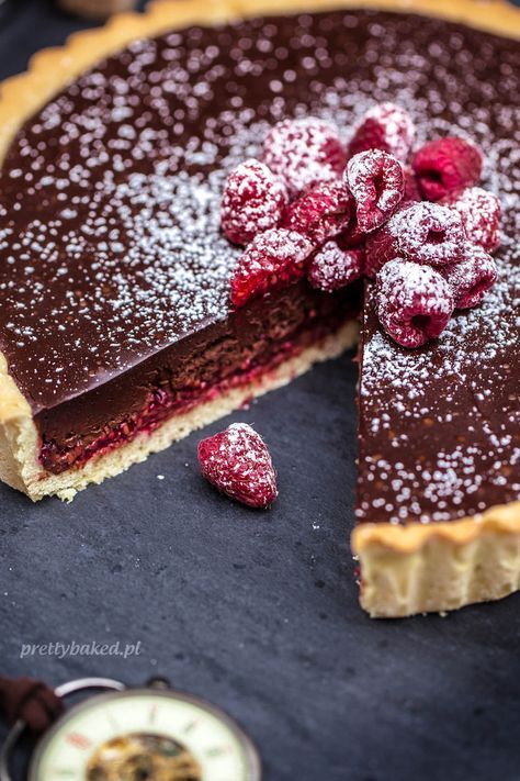 Raspberry Chocolate Tart I've made this several times, and it is absolutely scrumptious #Berrylicious.