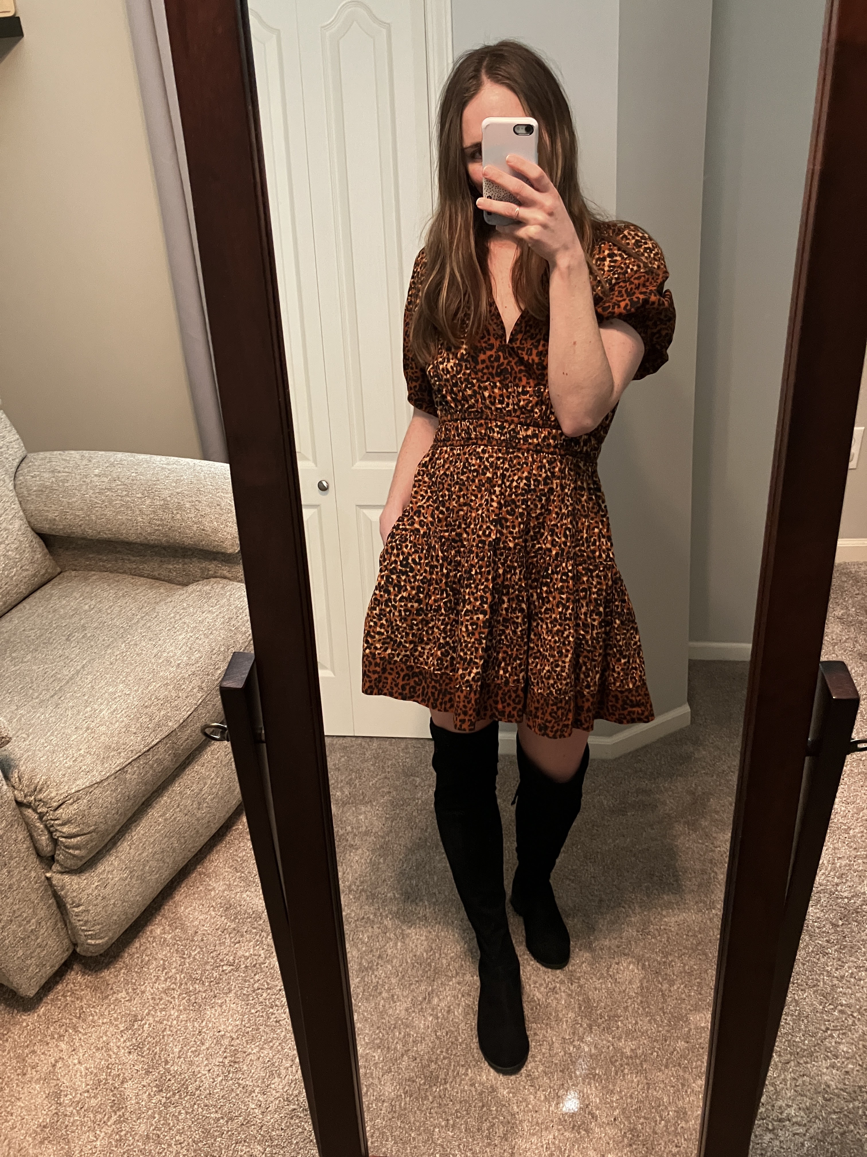 Leopard Dress with Over the Knee Boots | RTR subscription review | review of rent the runway subscription service | how does rent the runway work | rent the runway | a memory of us