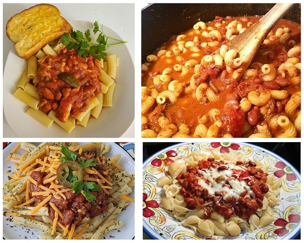 chili with pasta or rice