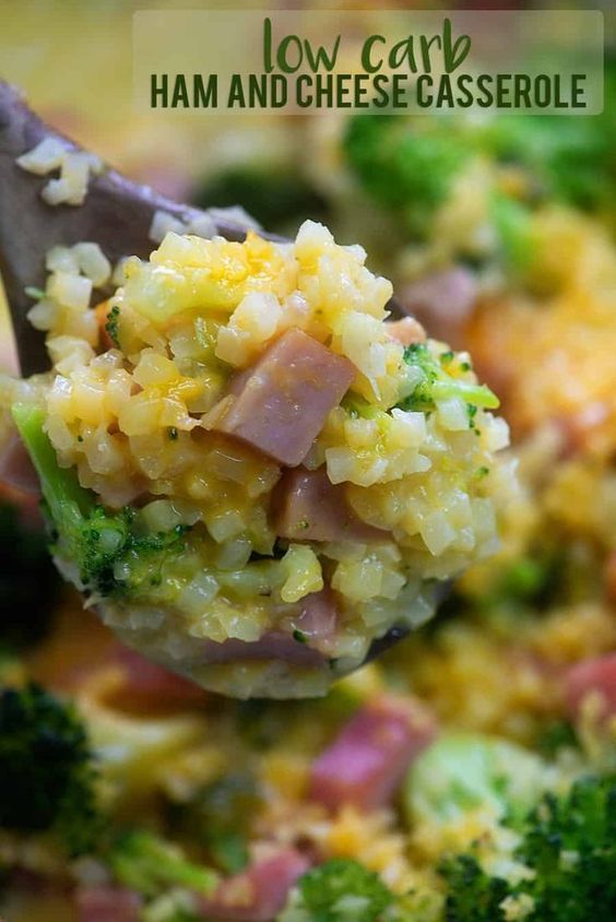 Ham Casserole with Cauliflower Rice