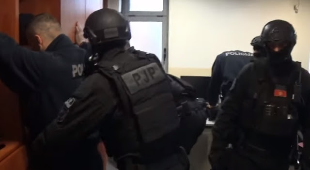 Special Forces of Montenegro arresting border policemen