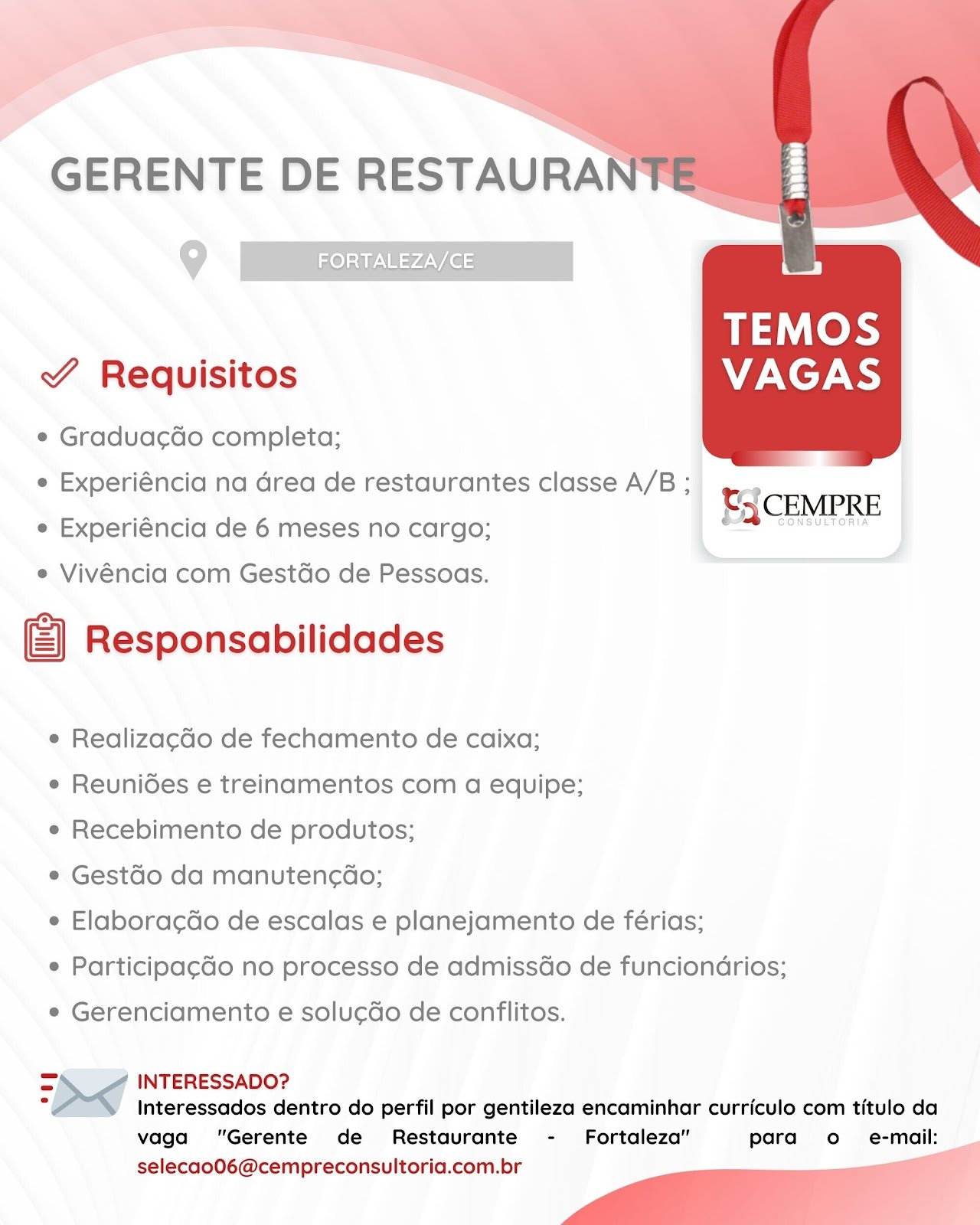 GERENTE DE RESTAURANTE