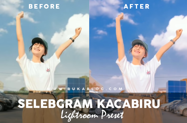 Before after using Kaca Biru Lightroom Mobile Preset 