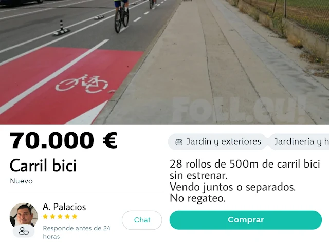 Venda del carril bici de Vilanova i la Geltrú