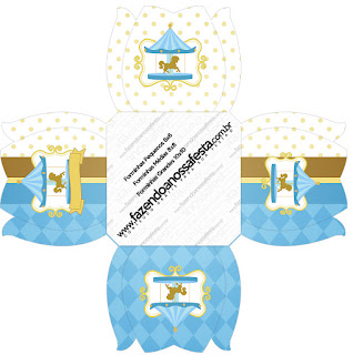 Carousel in Light Blue: Free Printable Boxes.