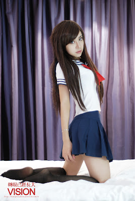 Cute Asian Girl In School Girl Uniform