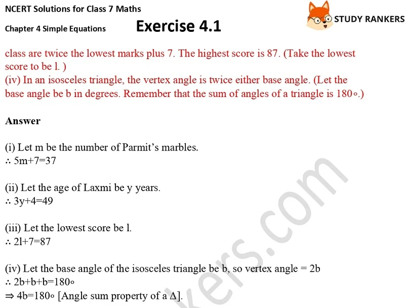 NCERT Solutions for Class 7 Maths Ch 4 Simple Equations Exercise 4.1 6