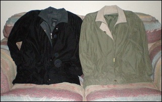 My green and black coats