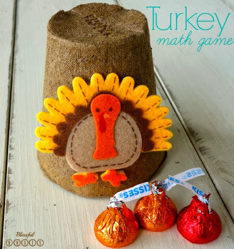 Turkey Math Game For Kids {In/Out} from Blissful Roots