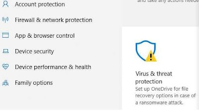 Windows Defender Muncul Tanda Seru