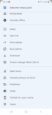 Cara mengganti nama file atau dokumen di google docs dengan HP