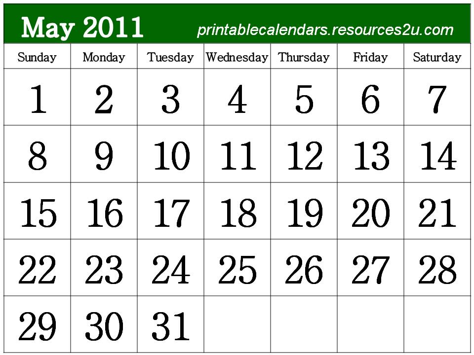 printables calendar 2011. Free Printable Calendar 2011