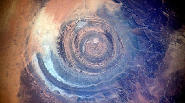 Photo of the Richat Structure in Africa taken by astronaut Thomas Pesquet