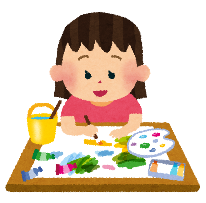 絵の具で絵を書いている女の子のイラスト かわいいフリー素材集 いらすとや