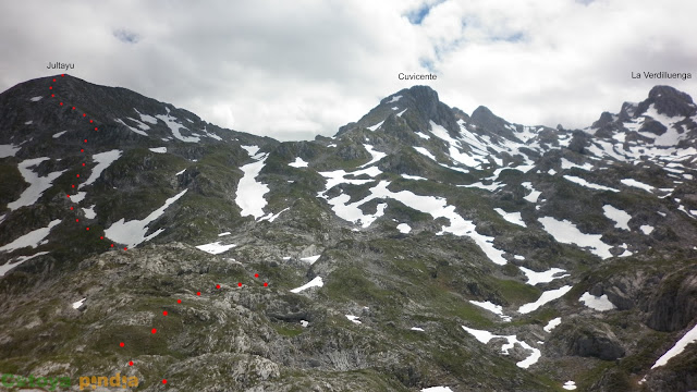 Ruta al Jultayo y Cuivicente desde el Lago Ercina pasando por el Refugio de Vega de Ario, en Picos de Europa.