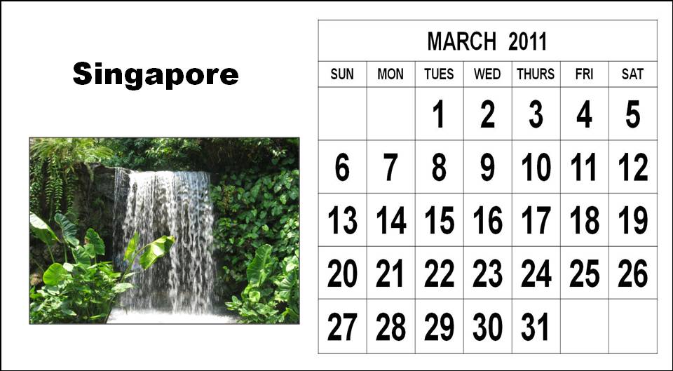 march 2011 calendar with holidays. single, Printable