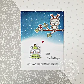 Sunny Studio Stamps: Happy Owlidays Night Sky Background Card by Franci Vignoli