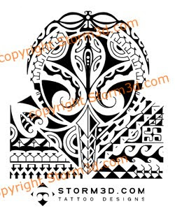 polynesian lizard and mask tattoos for the shoulder