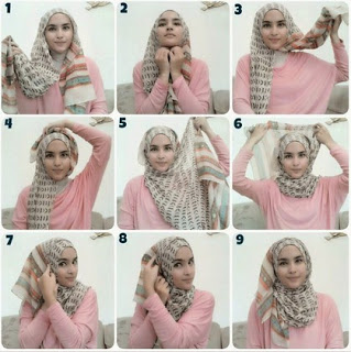 Cara memakai jilbab ala lebaran cantik