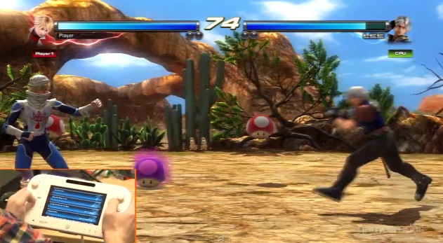 Screenshot of Super Mushrooms and Poison Mushrooms in Tekken Tag Tournament 2: Wii U Edition