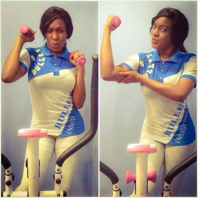 [Blaq'Caption].....Chika Ike Posted Work Out Posture on her Instagram Page