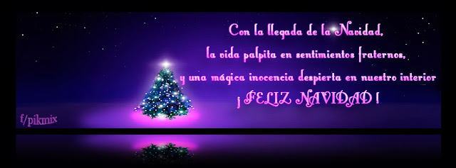 Portada para Facebook • Feliz Navidad • árbol de navidad, estrellas