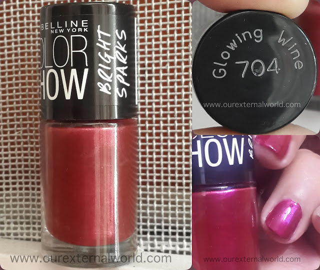 Maybelline Bright Sparks - Glowing Wine #704 - Review, Price, Swatch