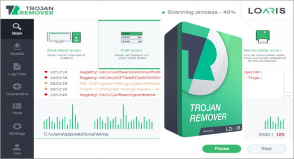 برنامج الرائد في إزالة ملفات التجسس بكل أنواعها Loaris Trojan Remover