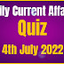 Daily Current Affairs Quiz In Bengali||Bengali Current Affairs 4th July 2022