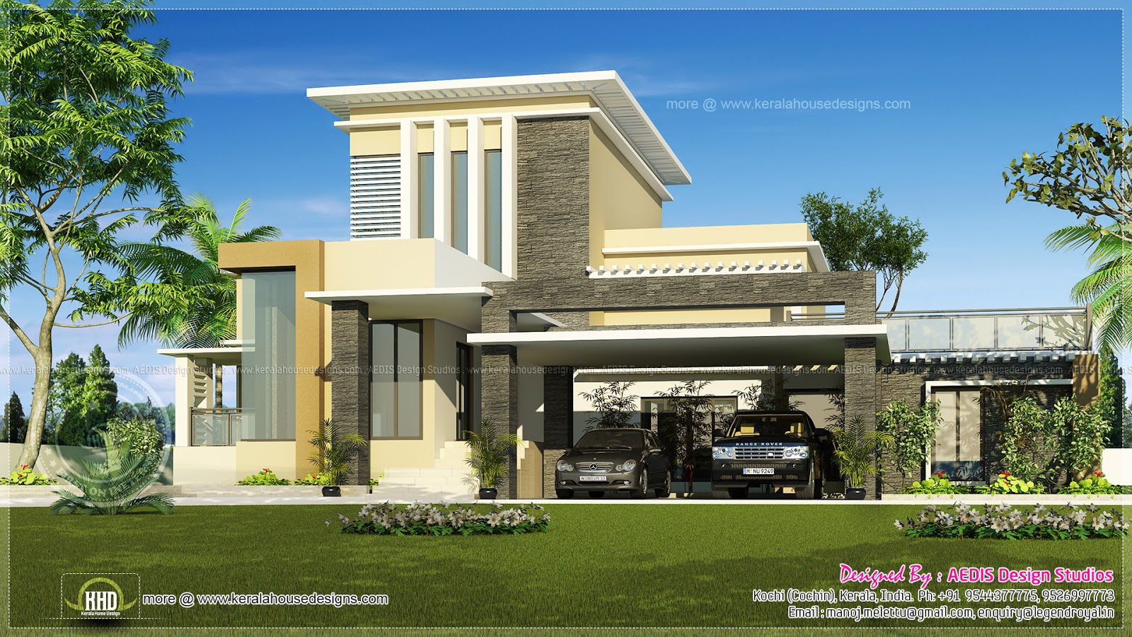  Flat  roof  contemporary  home  in 1750 sq ft Home  Kerala Plans 