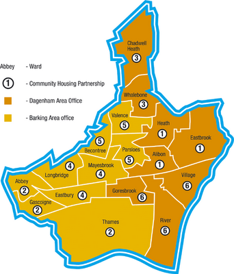 Barking & Dagenham Map Region Political