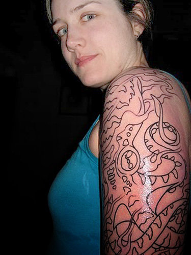 girl tattoo sleeves ideas. Another popular version of the TAT sleeve has something to do with 