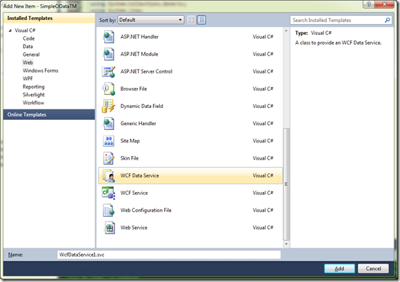 CreateNewWCFDataService